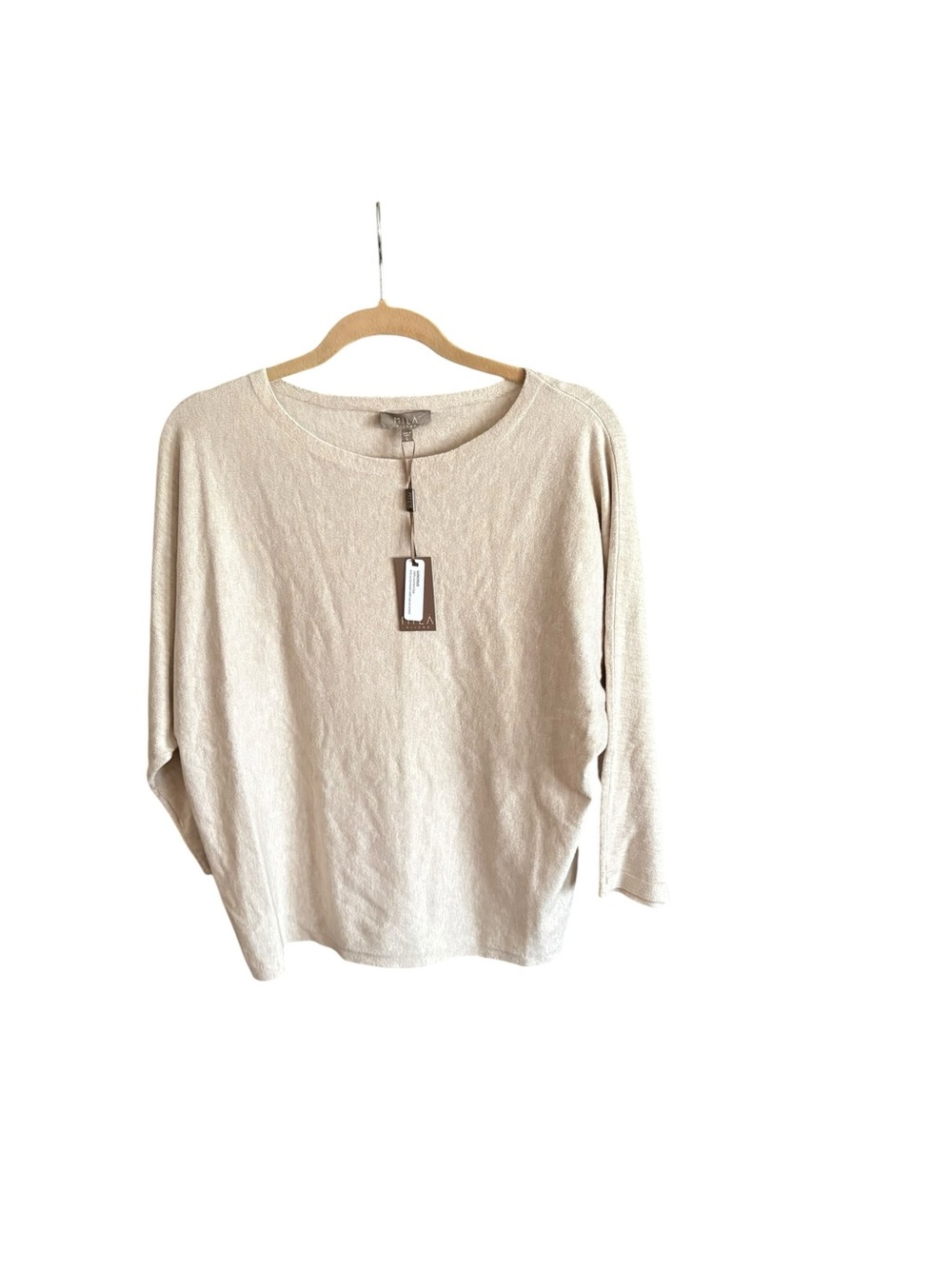 NWT Mila Milano Lightweight Knit Sweater Heather Hemp Large